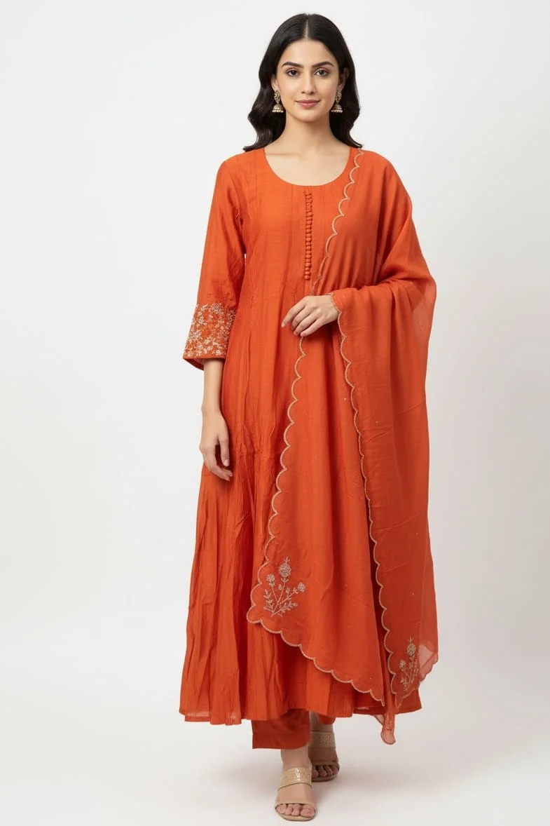 Mul chanderi salwar set