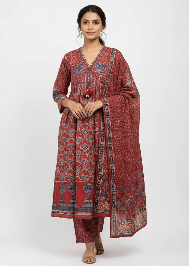 Anarkali cotton salwar set